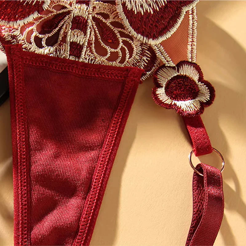 Sexy Lace Thong for Women - Butterfly Low Waist G-String, Transparent Mesh Briefs with Adjustable Waist