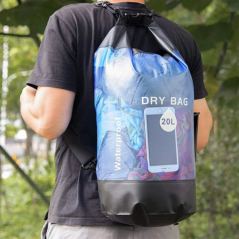 Waterproof Dry Bag - 10L/20L Storage Pack for Swimming, Trekking, Rafting, Kayaking & Boating