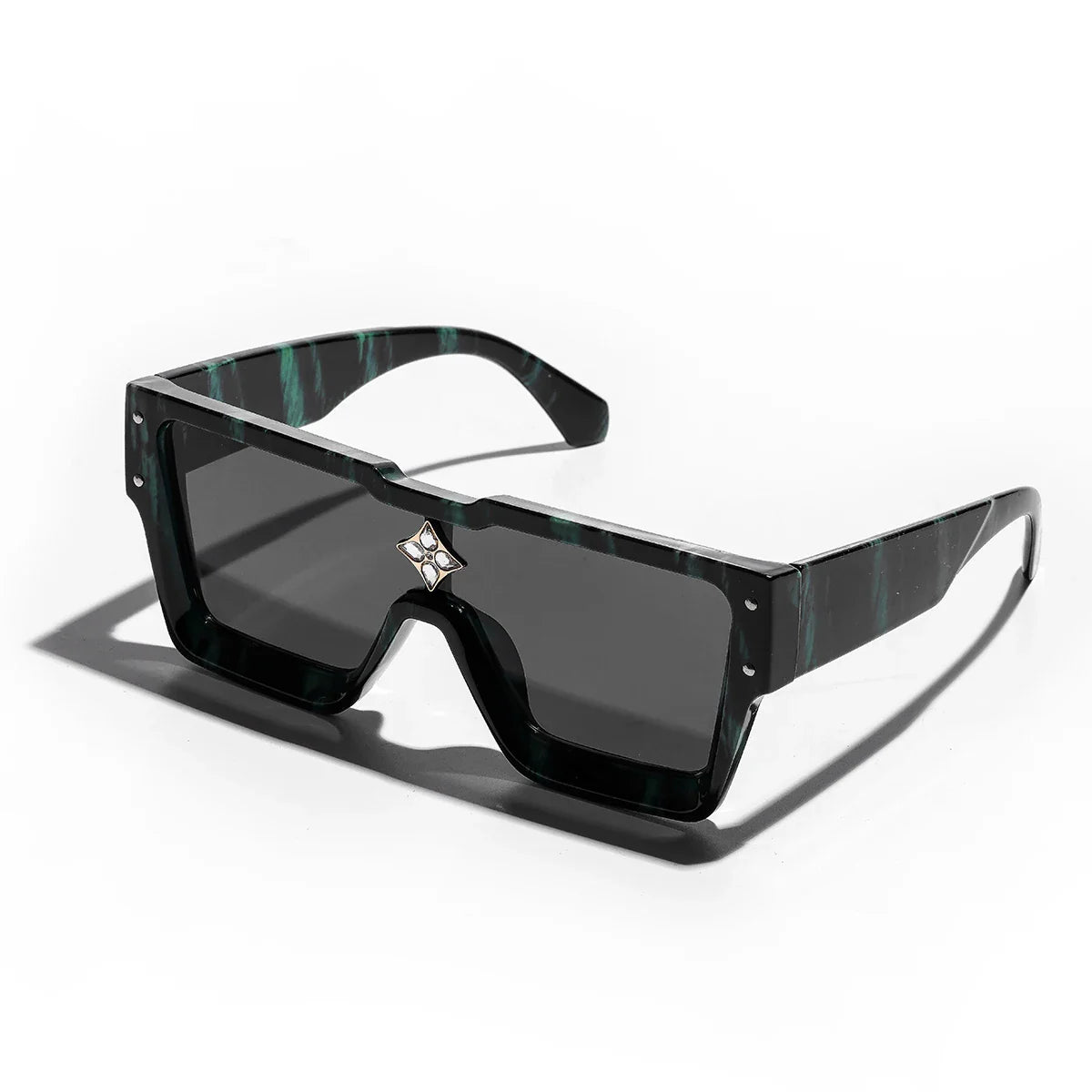 Ruiao Retro Black Millionaire Sunglasses – Luxury Square Designer Shades for Men & Women (2024)