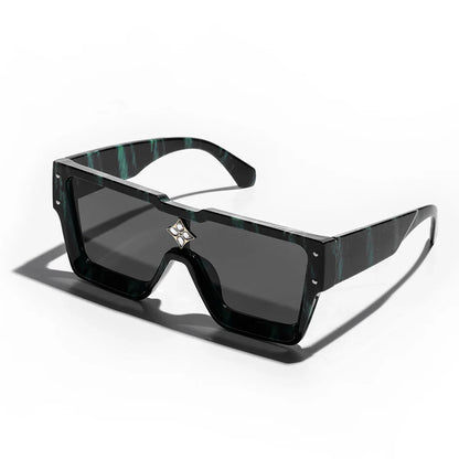 Ruiao Retro Black Millionaire Sunglasses – Luxury Square Designer Shades for Men & Women (2024)