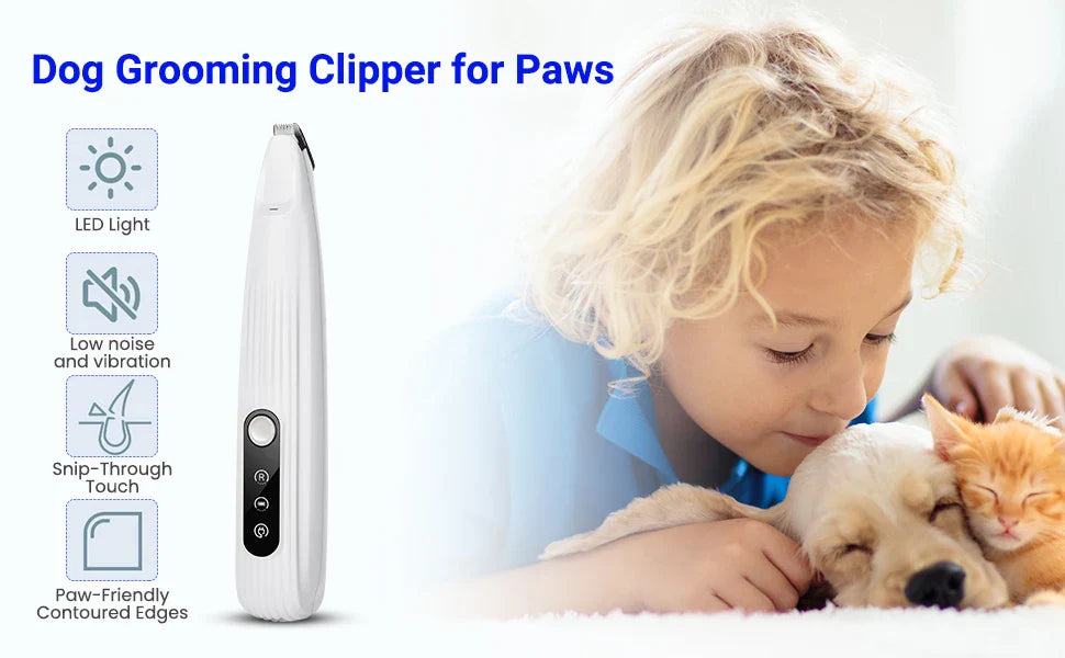 Portable LED Pet Nail Grinder – Rechargeable Cordless Paw Trimmer for Dogs, Cats & Small Pets
