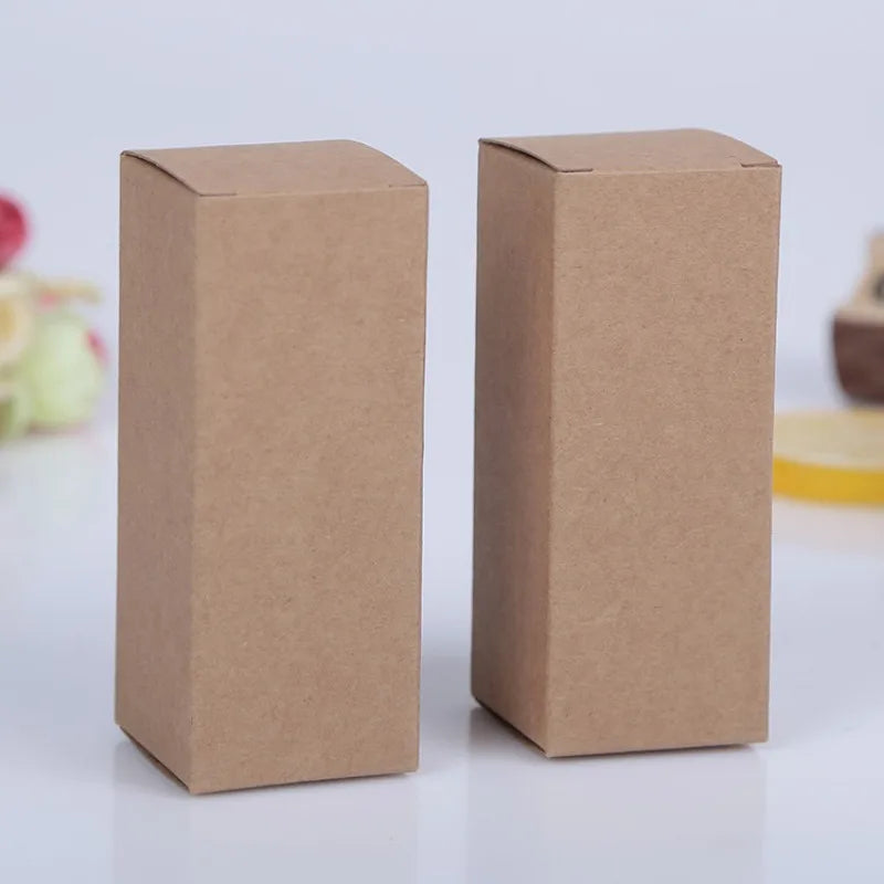 50pcs White & Black Kraft Paper Tube Boxes – Blank Cardboard Packaging for Essential Oils & Cosmetics