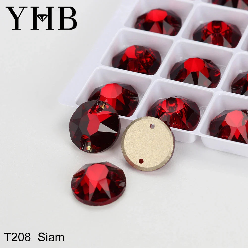 YHB XIRIUS AB Moonlight Glass Crystal — Flatback Sew-On Rhinestones for Garments, Clothes & Bags