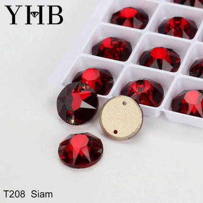 YHB XIRIUS AB Moonlight Glass Crystal — Flatback Sew-On Rhinestones for Garments, Clothes & Bags