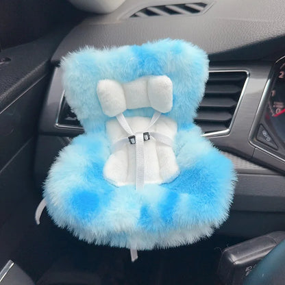 Labubu Car Doll Safety Seat – Kawaii Plush Aromatherapy Air Freshener for Ob11 & Dolls up to 18cm