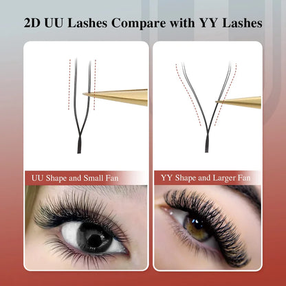 NAGARAKU U-Shape YY 2D UU Mink Eyelash Extensions — Natural Soft Premium Brazilian Cilios Lashes