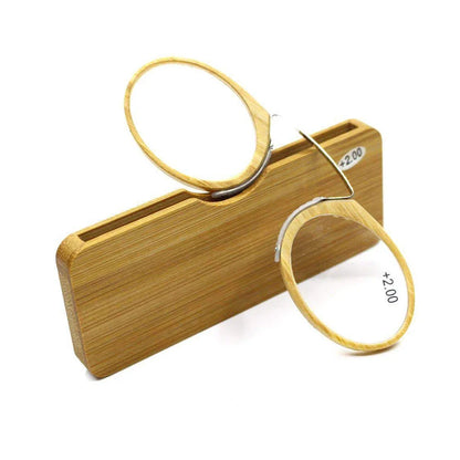 NONOR Magnifying Nose Clip Reading Glasses - Ultralight TR90 No Arm Portable Eyewear with Case +1.0 to +3.0 Lens