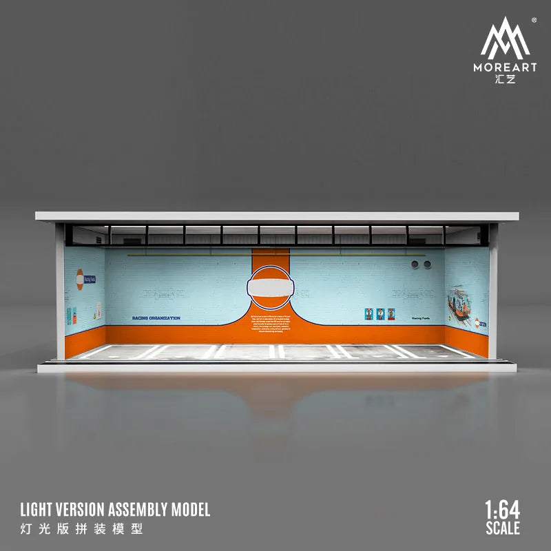 More Art 1:64 Diorama – 3D Car Assembly Lighting Model & Miniature Parking Lot Scene Props