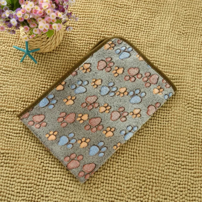 Cute Fleece Pet Bed Mat Cover - Soft Warm Blanket Towel for Small Medium Large Dogs & Cats