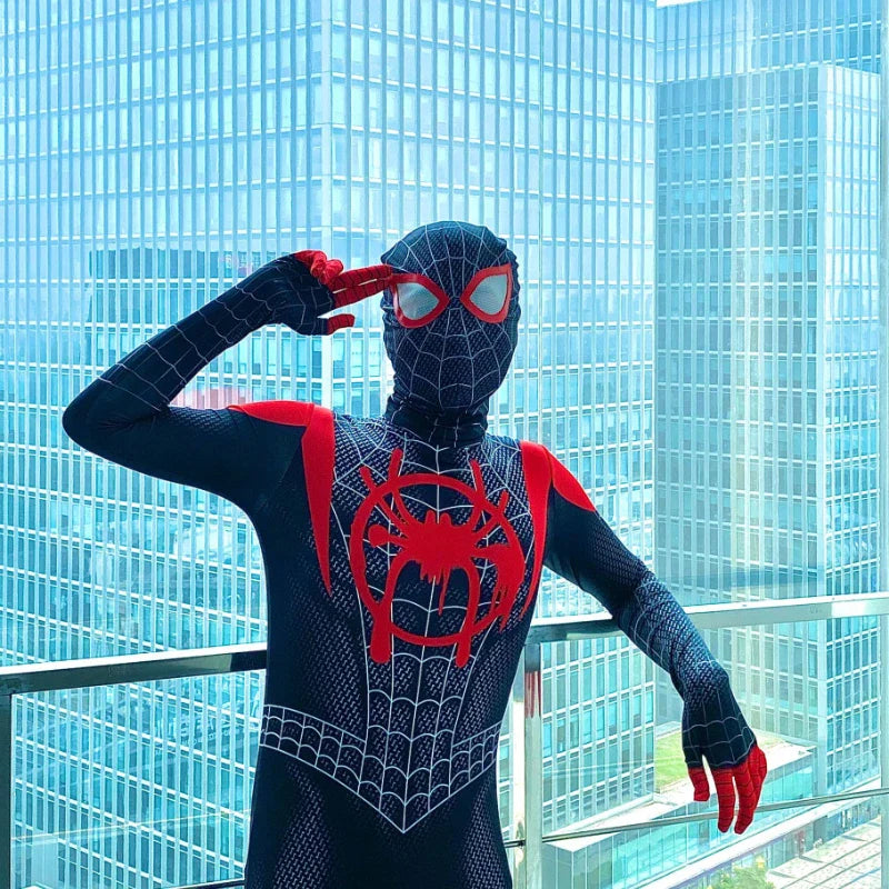 Miles Morales Spider-Man Cosplay Costume – Superhero Zentai Bodysuit for Halloween & Parties