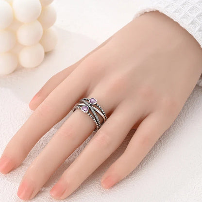 925 Sterling Silver Rings - Bow, Heart, Sun, Moon & Star Zircon Jewelry for Women, Birthday & Anniversary Gift
