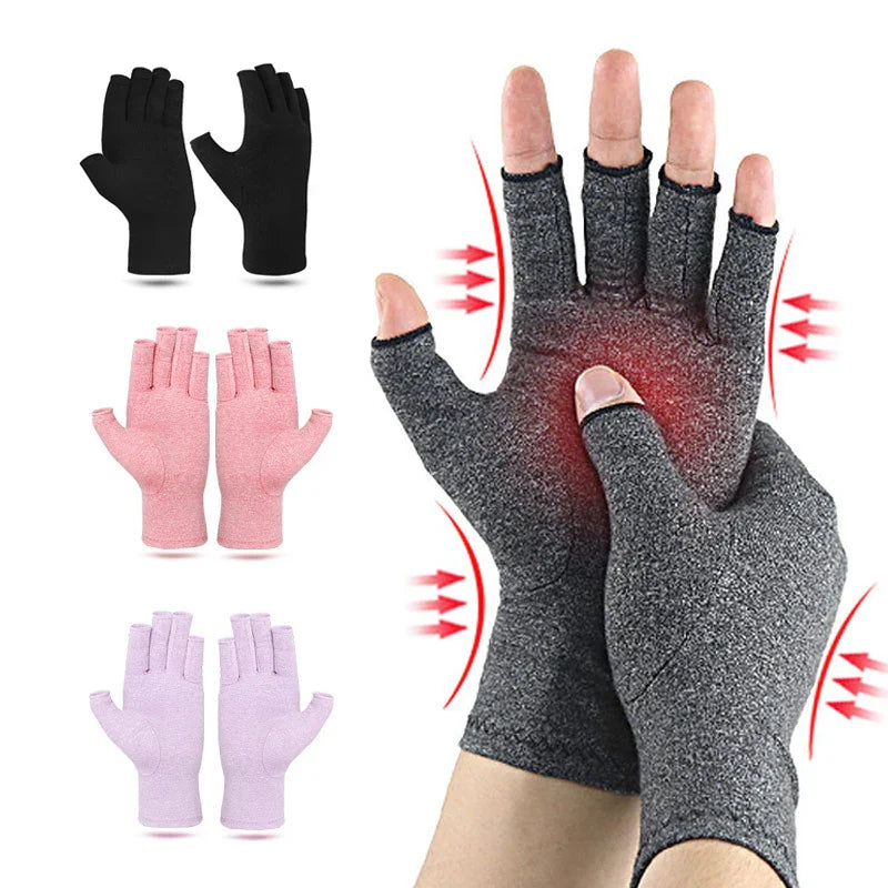 1 Pair of Fingerless Compression Gloves for Hand Discomfort Relief