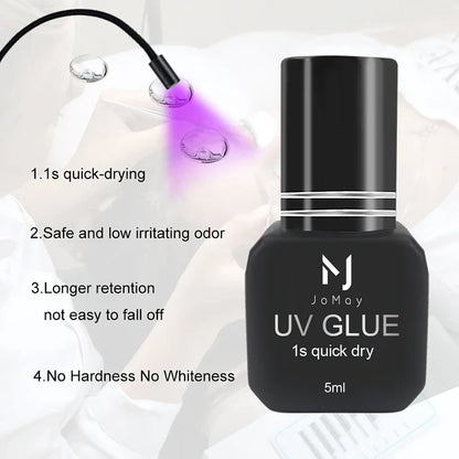 JOMAY UV Eyelash Extension Glue – 0.1s Fast-Drying, Strong & Long-Lasting Adhesive