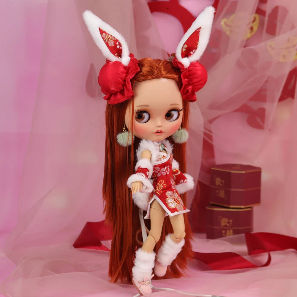 ICY DBS Blyth Doll – 1/6 Joint Body BJD Anime Girl with Tan Skin, Matte Face & Pouting Mouth OOAK OB24