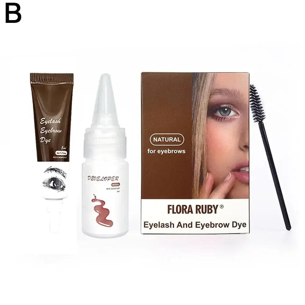 15-Minute Fast Henna Eyelash & Eyebrow Dye Tint Kit – Professional Easy Dye Gel in Brown & Black for Perfect Eyebrows