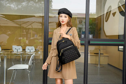 Luxury Designer Women's Oxford Rucksack - High-Quality, Small Schoolbag for Youth and Students, Leisure Outdoor Backpack, Travel Shoulder Bag