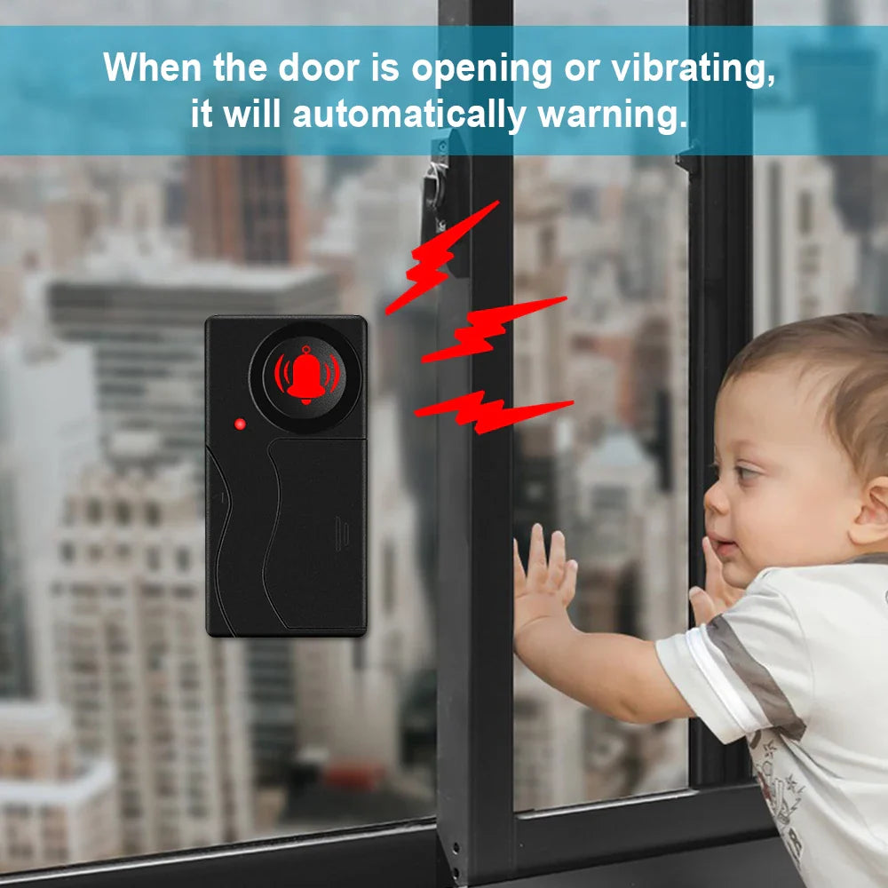 Awapow Wireless 110dB Vibration Bike Alarm with Remote Anti-Theft Home & Window Security