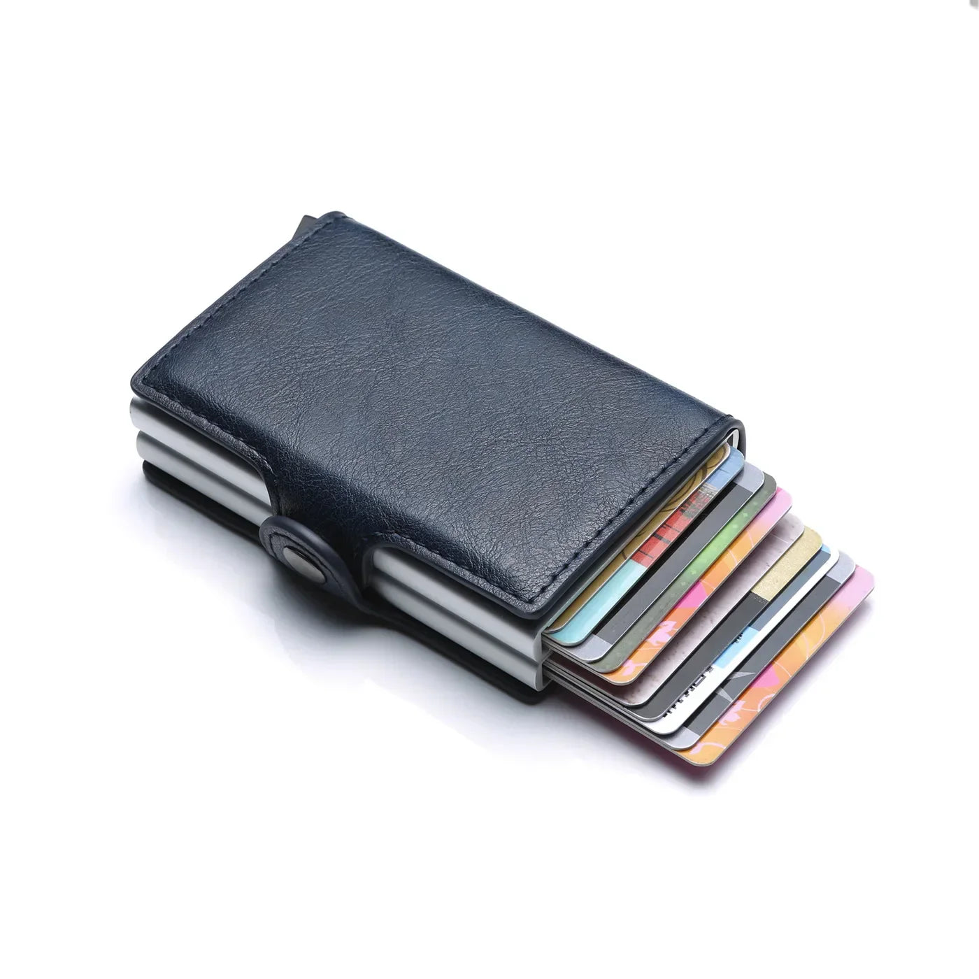 RFID Carbon Fiber Slim Wallet for Men – Mini Card Holder with 14 Slots, Small Money Bag Purse