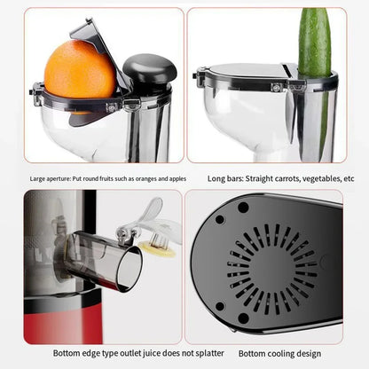 Houselin 7" Cold Press Juicer — Masticating Juicer Machine for Fruits & Vegetables