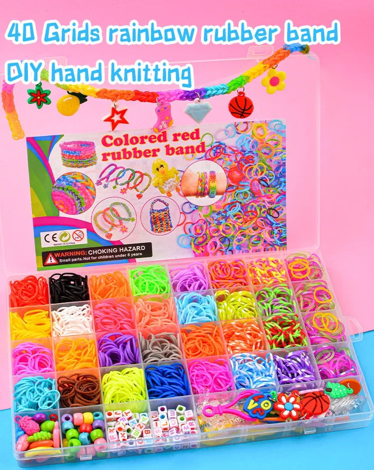 Creative Rainbow Loom Bands Set – Colorful DIY Rubber Bracelet Making Kit for Girls’ Crafts & Birthday Gifts