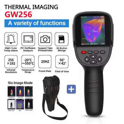 GW256 2024 Thermal Imaging Camera – Handheld Infrared Imager for Water Pipe Leaks & Electrical Power, 256x192 Resolution
