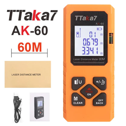 40M/60M Mini Smart Laser Distance Meter | Portable USB Rechargeable Infrared Rangefinder