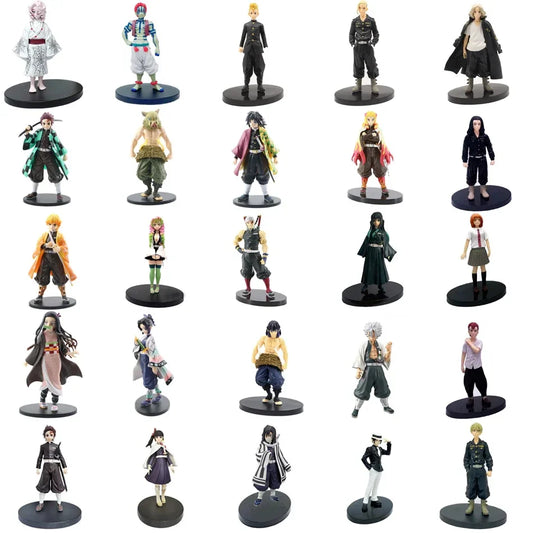 Anime Demon Slayer Kimetsu No Yaiba Action Figures – Tanjirou, Nezuko, Zenitsu & Inosuke PVC Model Toys
