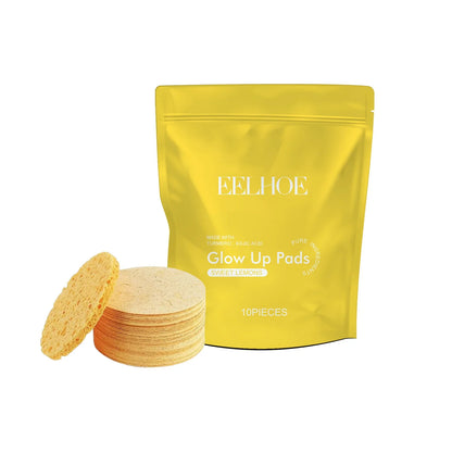 Turmeric & Kojic Acid Facial Cleansing Pads — Lemon Deep Cleanse, Brightening & Whitening Cotton Pads for Face Skincare