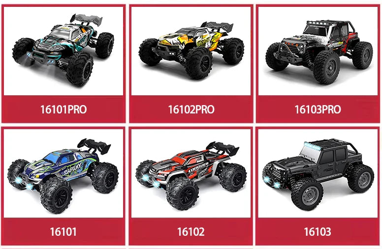 1:16 4WD RC Car – 70KM/H High-Speed Drift Monster Truck with LED, Remote Control, 4x4 for Kids, WLtoys 144001