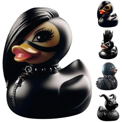 7-Piece Goth Duck Decor Set - Whimsical Punk Duck Garage Kits, Gothic Collectibles & Unique Gifts