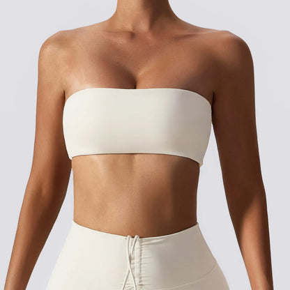 Women’s Strapless Sports Bra — Quick-Dry Yoga & Gym Tube Top | Fitness Chest Wrap Workout Bra