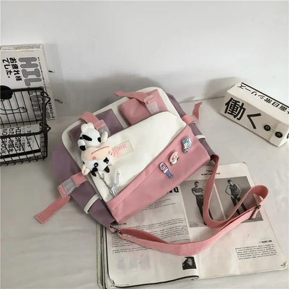 Large Capacity Nylon Crossbody Messenger Bag – Casual Shoulder School Bag for Teens, Students & Everyday Use