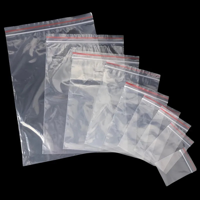 500/100pcs Self-Seal Transparent Plastic Bags – Storage Pouches for Jewelry, Food, Pills, Wholesale
