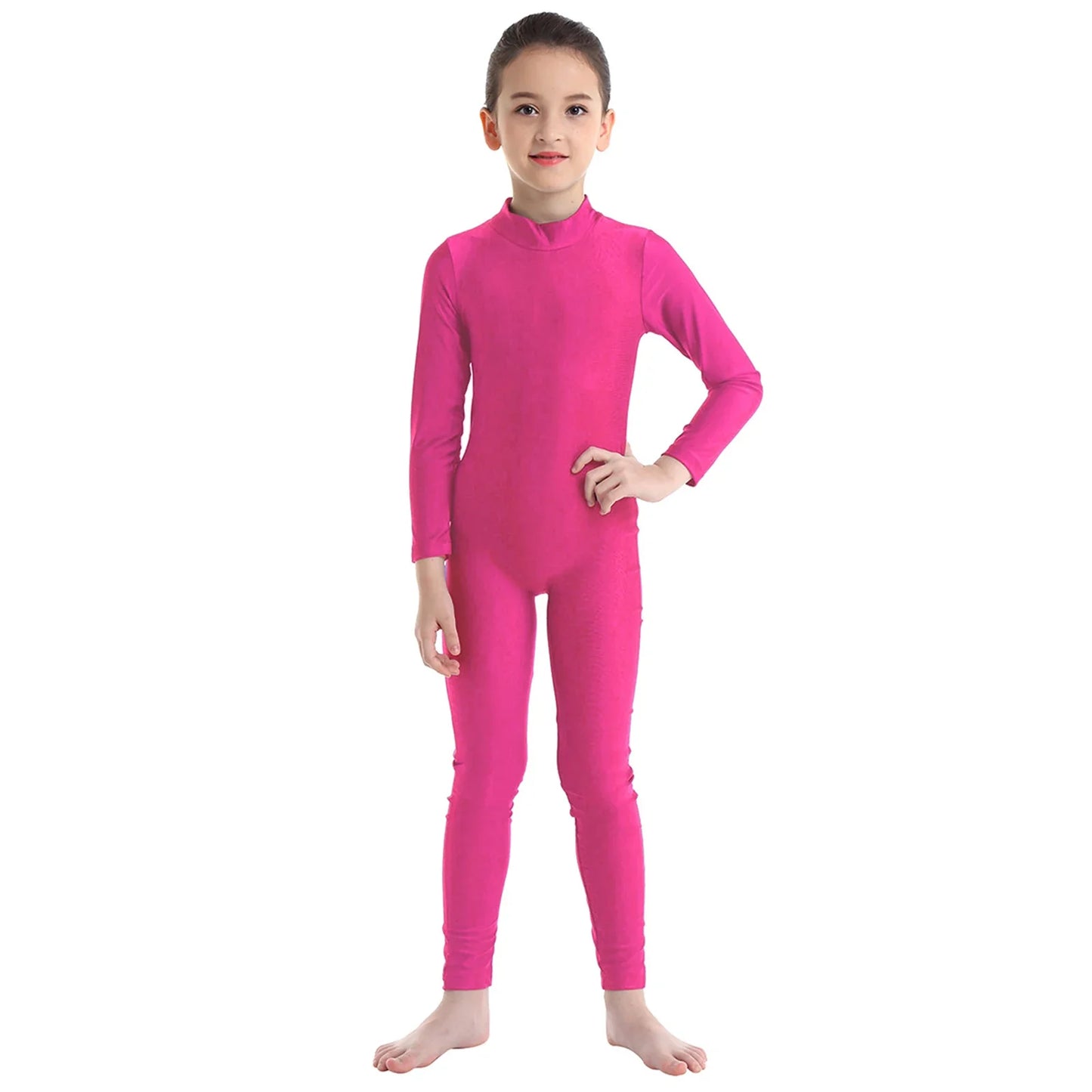 Kids Girls Full Body Gymnastics Bodysuit, Ballet Dance Jersey Leotard, Jumpsuit Sports Unitard, Children Dancewear and Sportswear