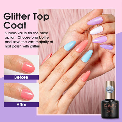 ROSALIND 24PCS Gel Nail Polish Set with Base & Top Coat – Long-Lasting Soak Off Nail Gel Kit