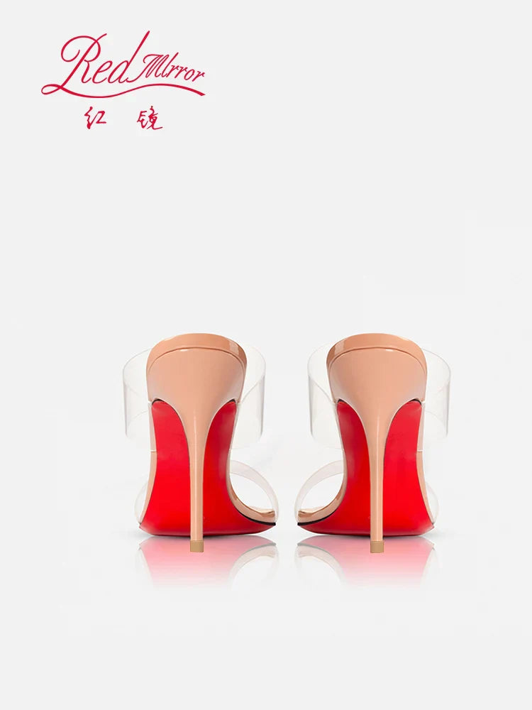 Red Sole Transparent High Heels — Summer PVC Open-Toe Handmade Women’s Sandals