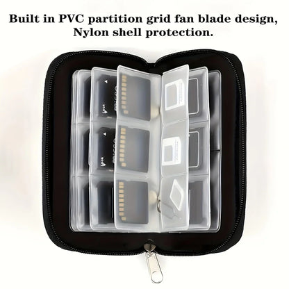 Memory Card Storage Bag – 22-Slot Wallet for CF, SD, Micro SD, SDHC, MS & DS Cards, Game Accessories Case