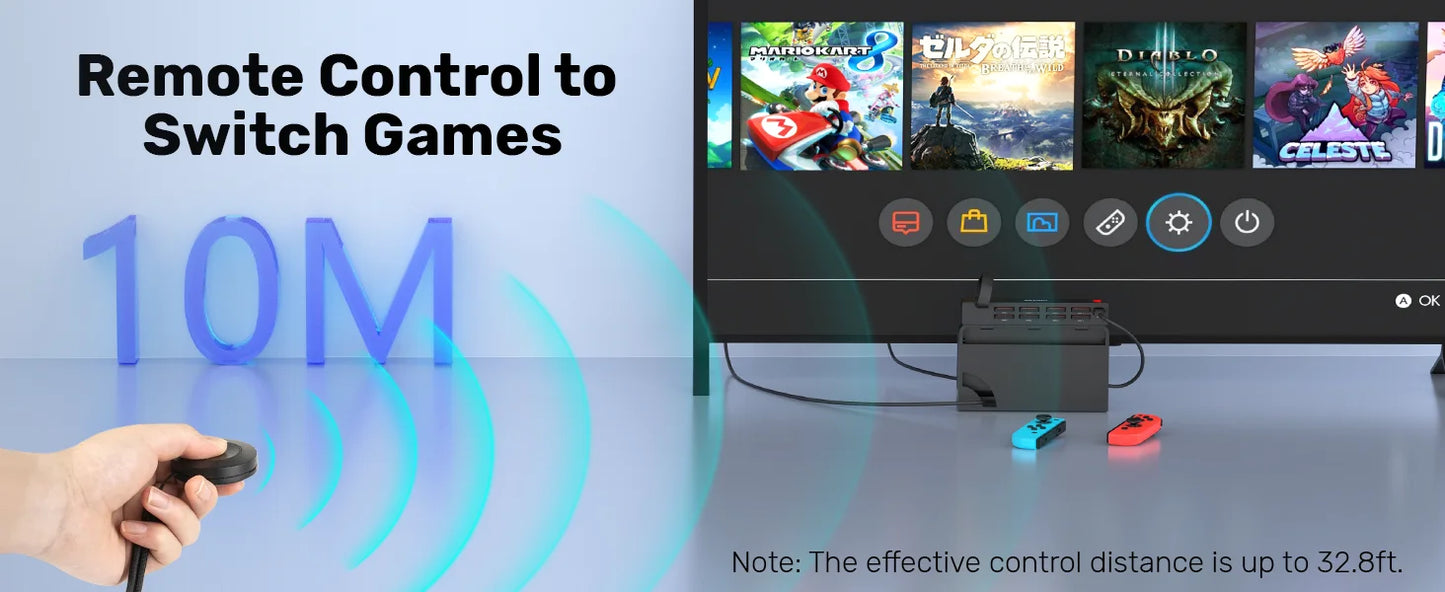 Nintendo Switch OLED Game Switcher — One-Key Fast Switching Multi-Game Card Reader with 5M Wireless Control Accessory
