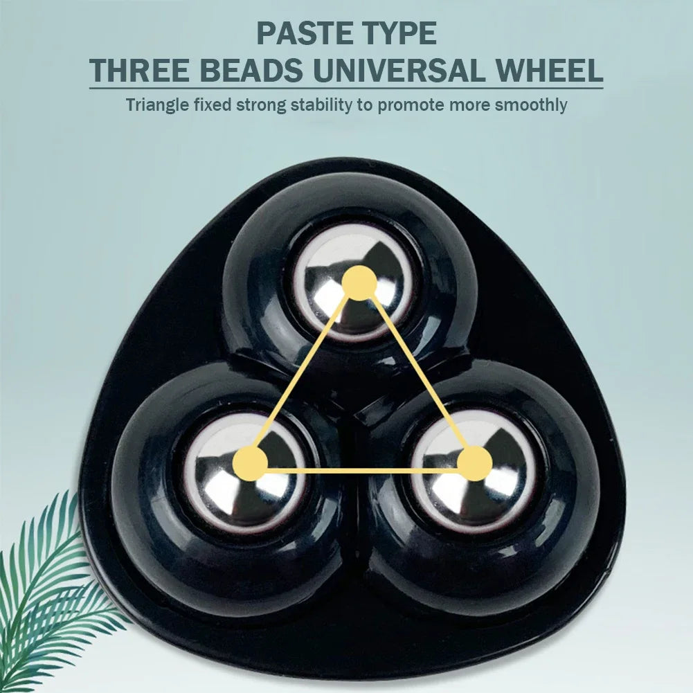 4PCS Universal Self-Adhesive Rotating Wheels – Noise-Free Pulley Set for Trash Cans, Kitchen & Small Appliances