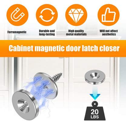 12Pcs Magnetic Cabinet Door Closure – Hidden Metal Catch for Closet & Cabinet Doors