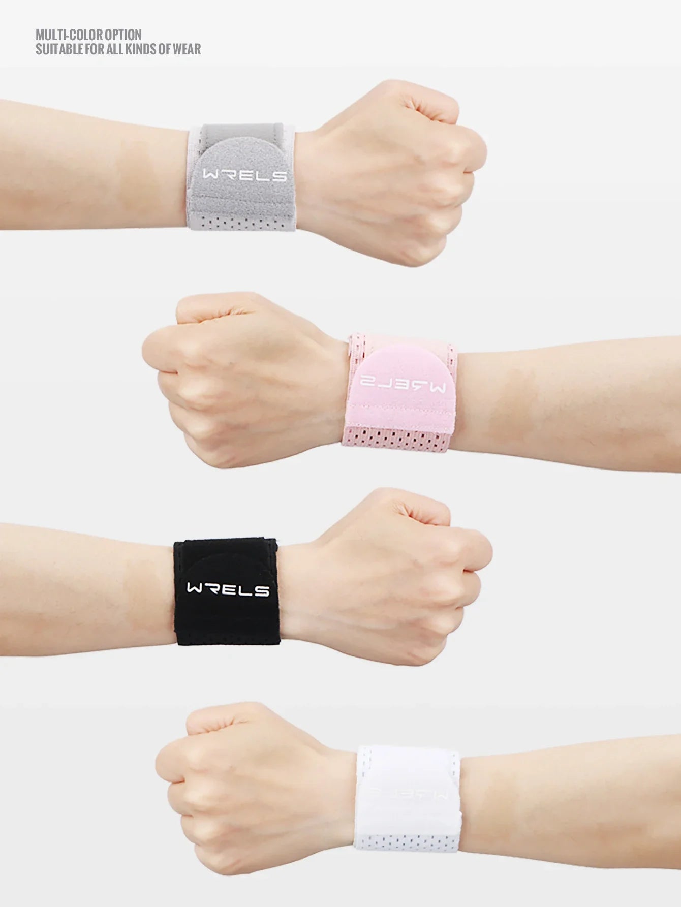 WRELS Adjustable Sports Wristband — Elastic Compression Wrist Wraps for Basketball, Weight Training, and Support