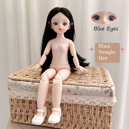 BJD 30cm Nude Doll – 1/6 Haploid Figure with Removable Joints & 3D Colorful Eyes, Birthday Gift for Girls