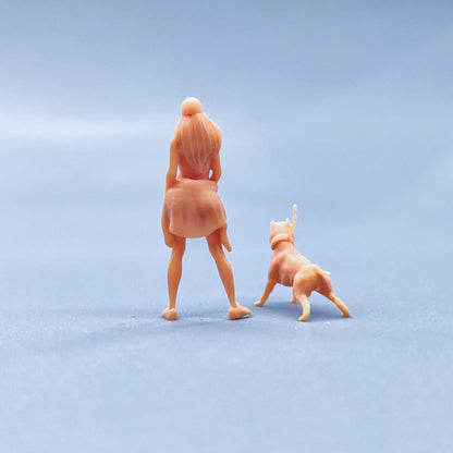 Miniature Resin Dog Figurine - 1/64 & 1/43 Scale Diorama Model