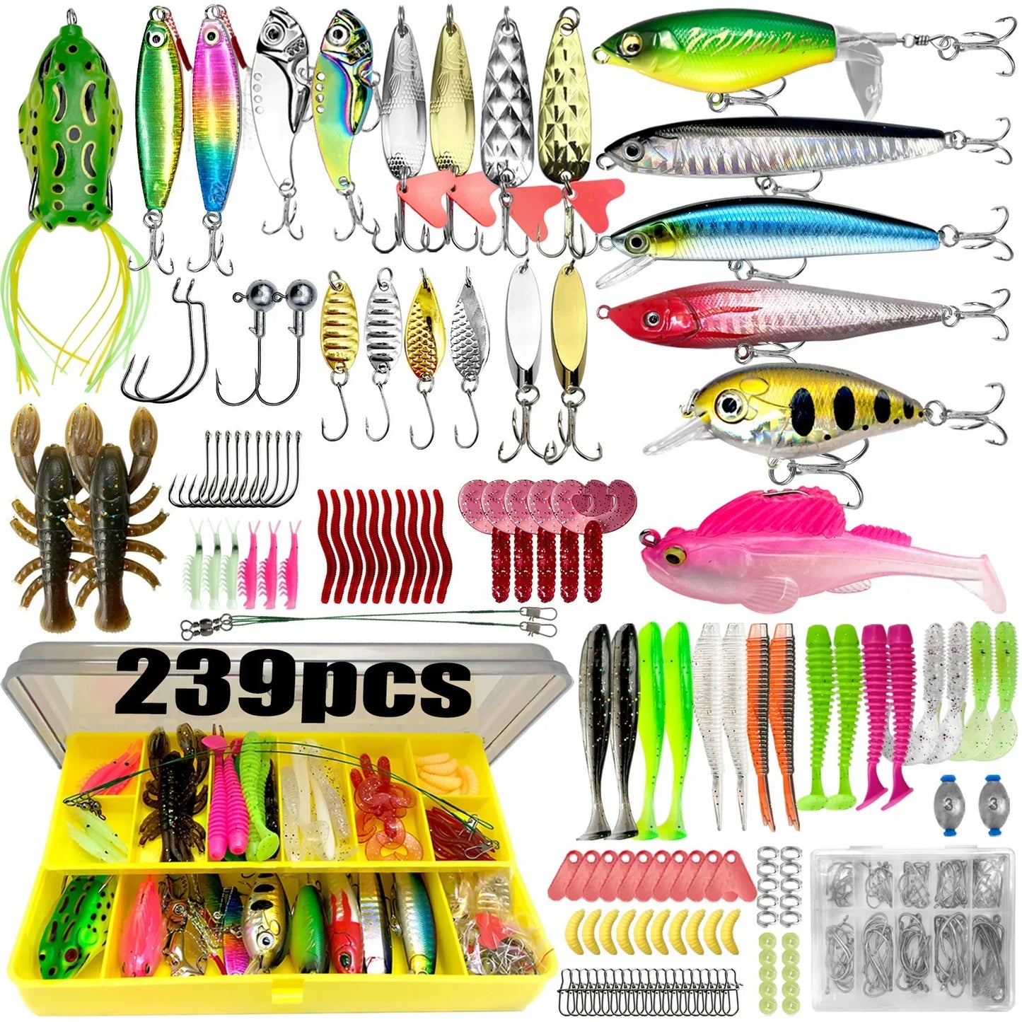 133/83PCS Fishing Lures Kit – Topwater Baits & Tackle Set for Bass, Trout & Salmon Fishing Accessories