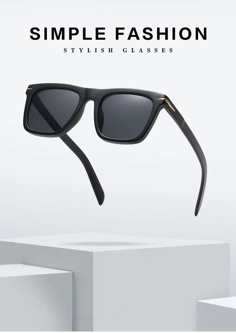 Vintage Square Sunglasses for Men – Classic Retro Gradient Designer Shades