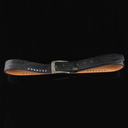 Genuine Leather Men's Belt – Luxury Classic Buckle, High-Quality Alloy Vintage Business & Cowboy Waistband
