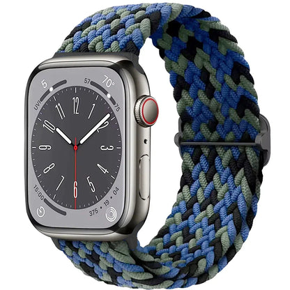 Braided Solo Loop Apple Watch Ultra Band – Elastic Nylon Sport Bracelet for iWatch SE, Series 3–9 (38mm–49mm) Strap