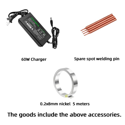 2500A Dual Supercapacitor Spot Welder 6V — Battery Spot Welding for 18650/21700/32140, 0.1–0.4mm Nickel (DIY)