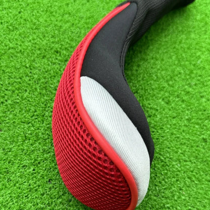 3PCS Red Golf Hybrid Headcovers – Long Neck UT Club Covers for Golf Clubs