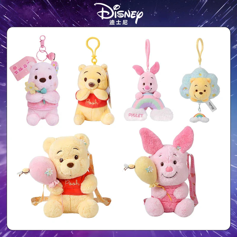 Disney Winnie the Pooh Piglet Plush Keychain — Cute Cartoon Doll Backpack Pendant | Kids Birthday Gift